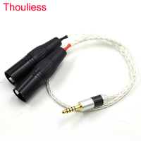 High Quality 8 Cores Silver Plated 4.4mm Balanced Male to Dual 2x 3pin XLR Balanced Male Audio Adapter Cable
