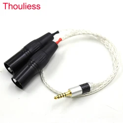 High Quality 8 Cores Silver Plated 4.4mm Balanced Male to Dual 2x 3pin XLR Balanced Male Audio Adapter Cable