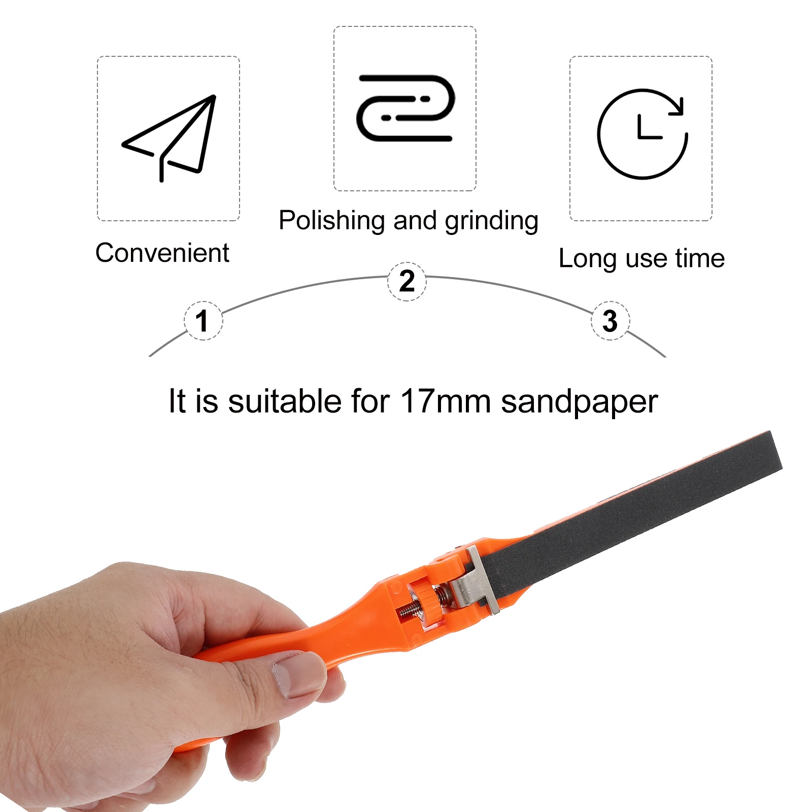 

1pc Clamp Plastic Manual Sandpaper Holder Polishing Grinding Tool For 17Mm Sandpaper Lightweight Reusable Polishing Pad
