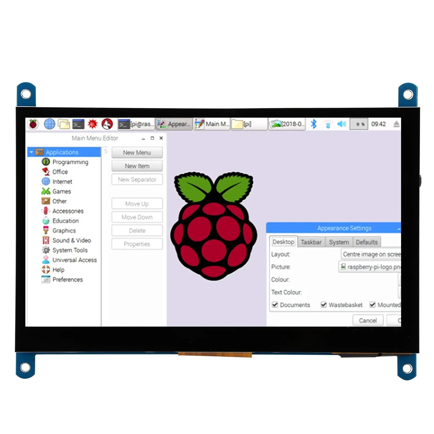 Pantalla táctil LCD IPS TFT de 7 pulgadas, Monitor de 1024x600 píxeles RGB, USB, HDMI, compatible con Raspberry Pi 5, 4B, 3B +, AIDA64, novedad