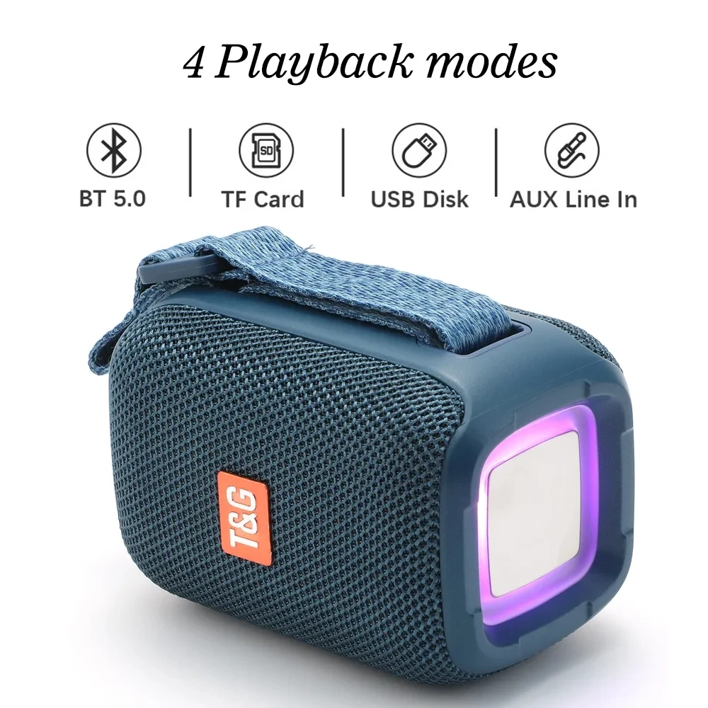 سمّاعات بلوتوث جديد صغير مصباح ليد المتكلم TG339 مضخم الصوت المحمولة في الهواء الطلق المتكلم 1200 mAh دعم USB TF بطاقة راديو FM TWS