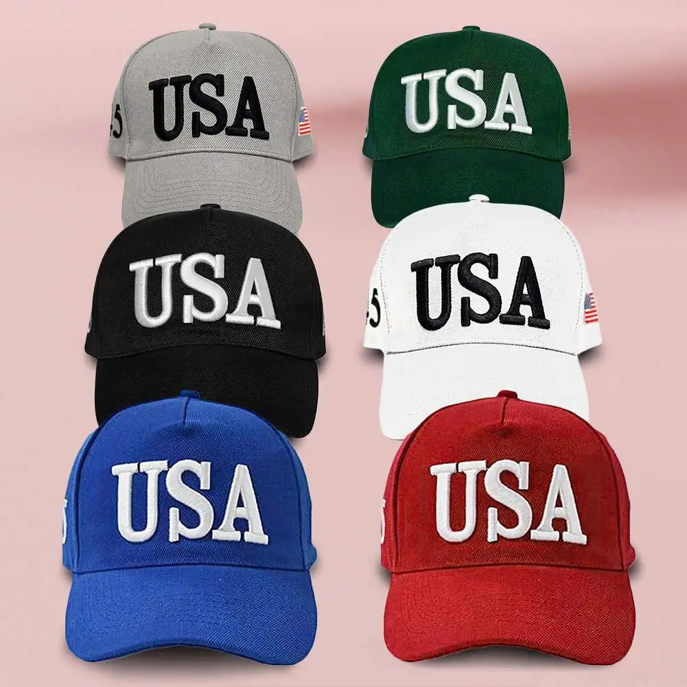 2024 New Baseball Hat USA Embroidered Hat American Flag Cap Unisex Adjustable Dad Hat Patriotic Sports Caps for Men Women