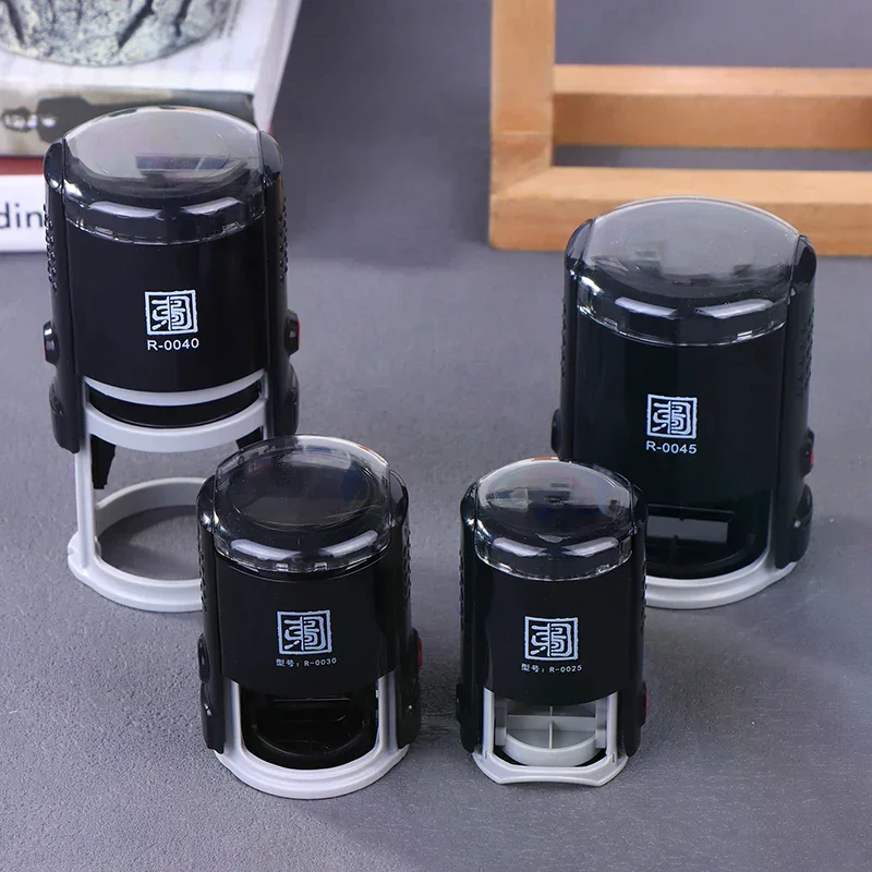 Customizable Self-Inking Stamps 25/30/40/50mm Round Large Size Self Inking Custom Text Stamp