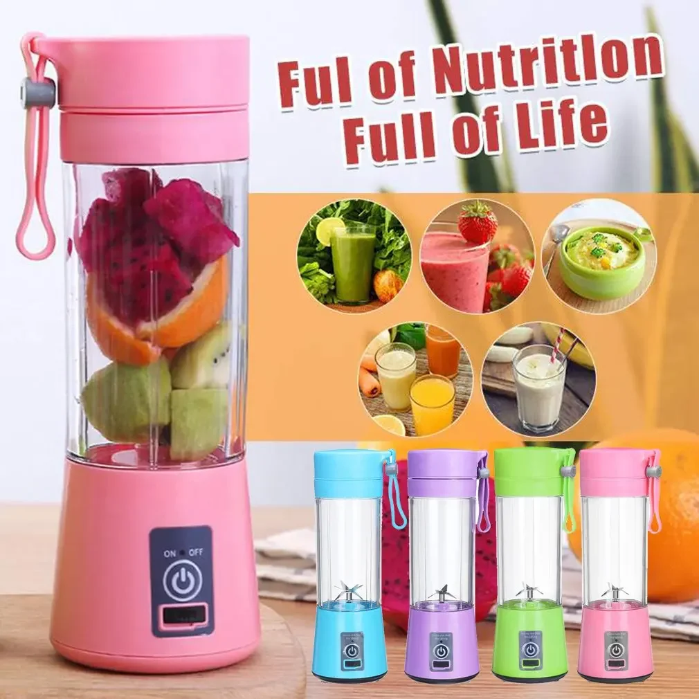 HA Portable Blender USB Mixer Electric Juicer Smoothie Mini Food Processor Lemon Orange Squeezer