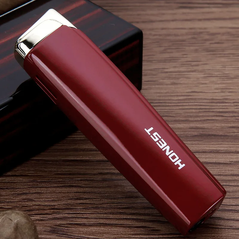 Honest Lighters Portable Gas Torch Lighter Creative Personalized Male Direct Charge Cigar Lighter Smoking Accessories