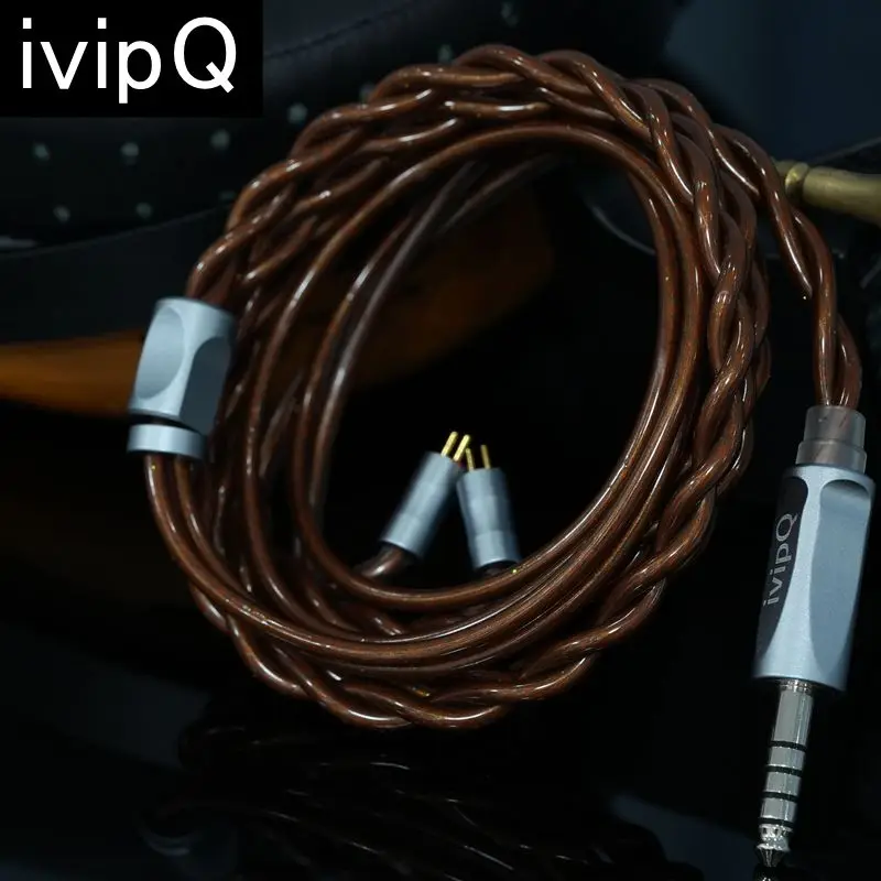 

ivipQ-566 HIFI Earphone Upgrade Cable LITZ Structure Rhodium-Plated Plugs Balanced Cable With IE900 MMCX 0.78-2PIN Dual 3.5