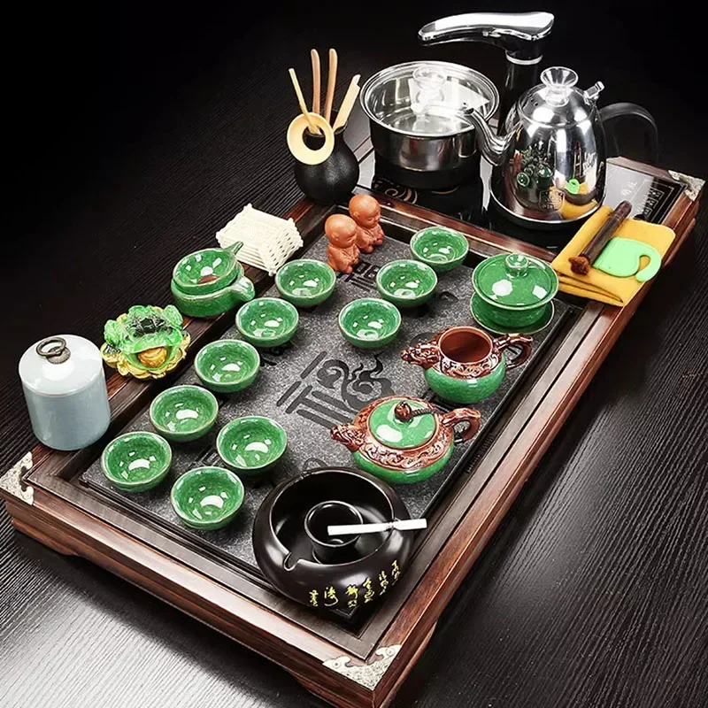 For  Ceremony Tea Set Kung Fu Luxury Bowl Portable Afternoon Tea Set Service Gift Strainer Vintage Juego De Te Home Products