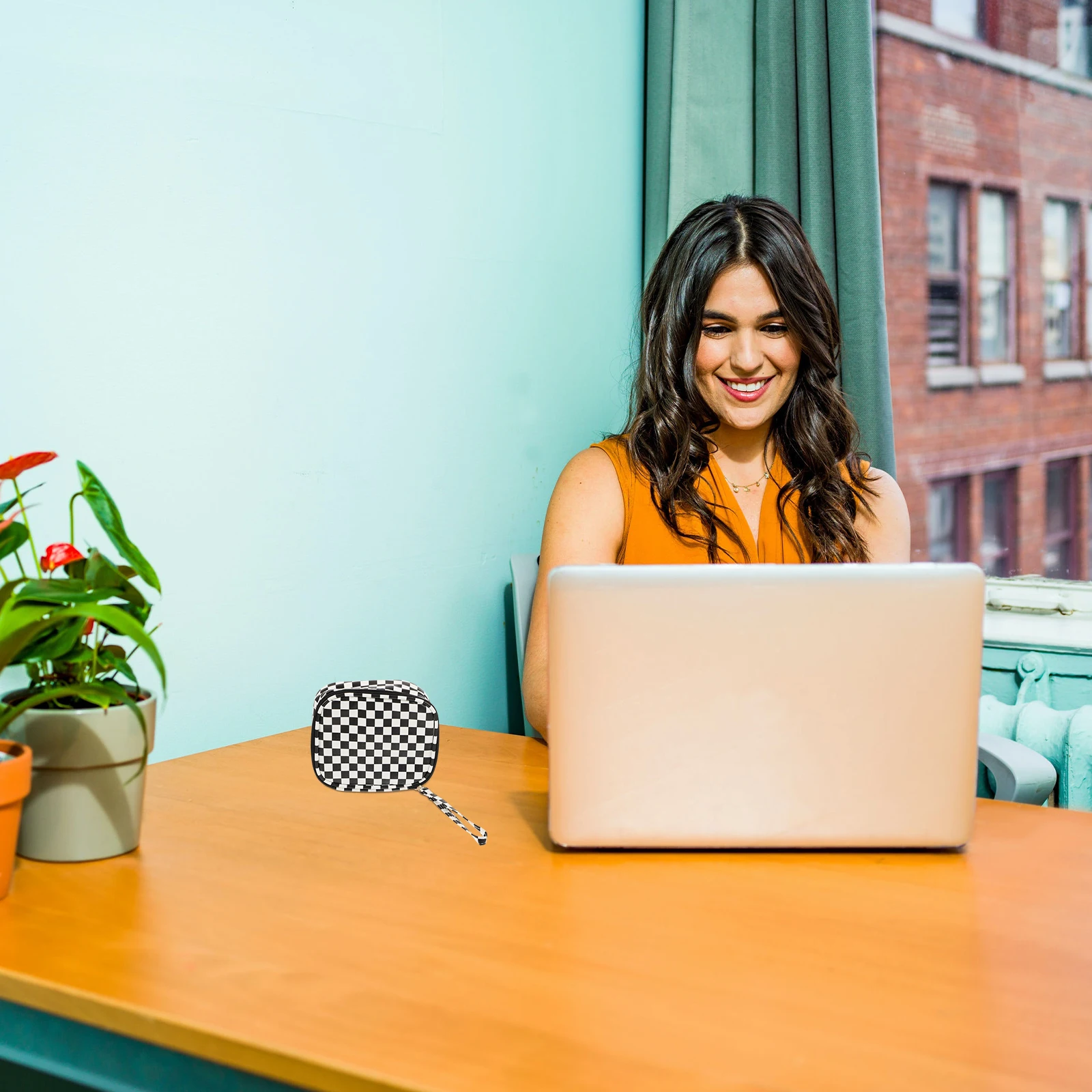 

Waterproof PU Sanitary Napkin Storage Bag Small Purse Lattice Teen Girls Mini Cosmetics Zipper Pouch