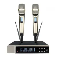 UHF Microphone Professional Dual Wireless Microphone Handheld Mic for Stage Performance Conferences Speech Karaoke Home System