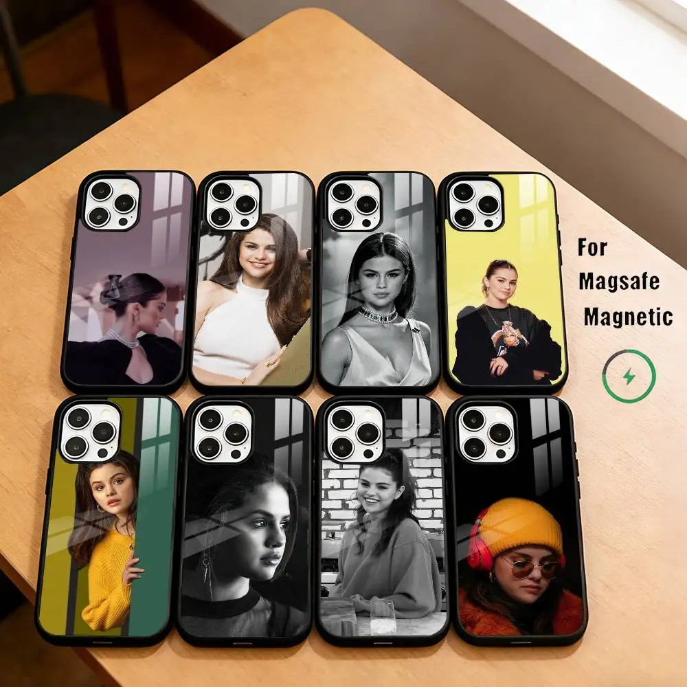 

S-Selena G-Gomez Singer Phone Case For iPhone17,16,15,14,13,12,11 Plus,Pro Magnetic For Magsafe Wireless Charging