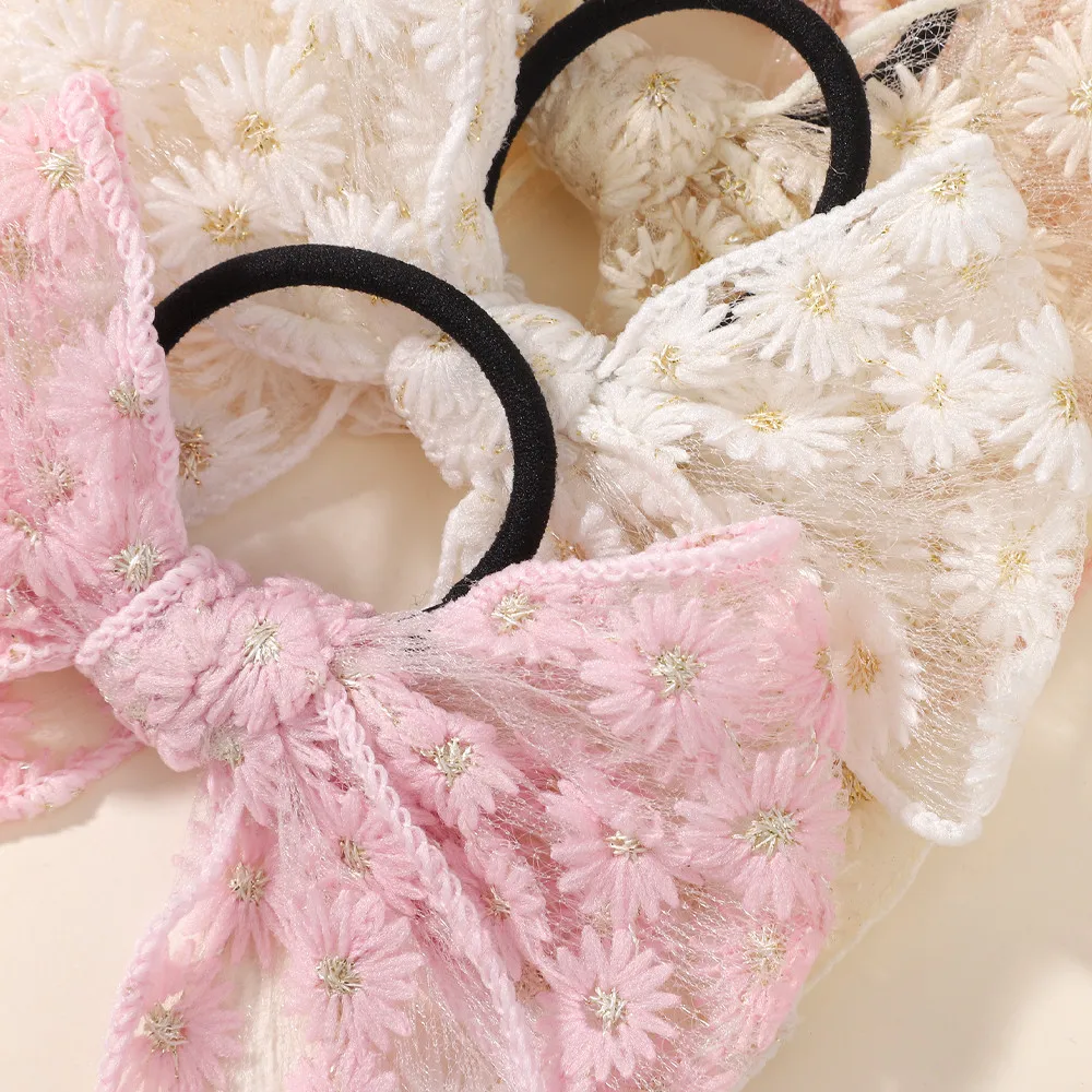 4 قطعة/المجموعة جميل الدانتيل مطاطا العصابات الشعر Bowknot للنساء الفتيات شريط مطاطي الشعر الحبال ذيل حصان حامل طفل إكسسوارات الشعر