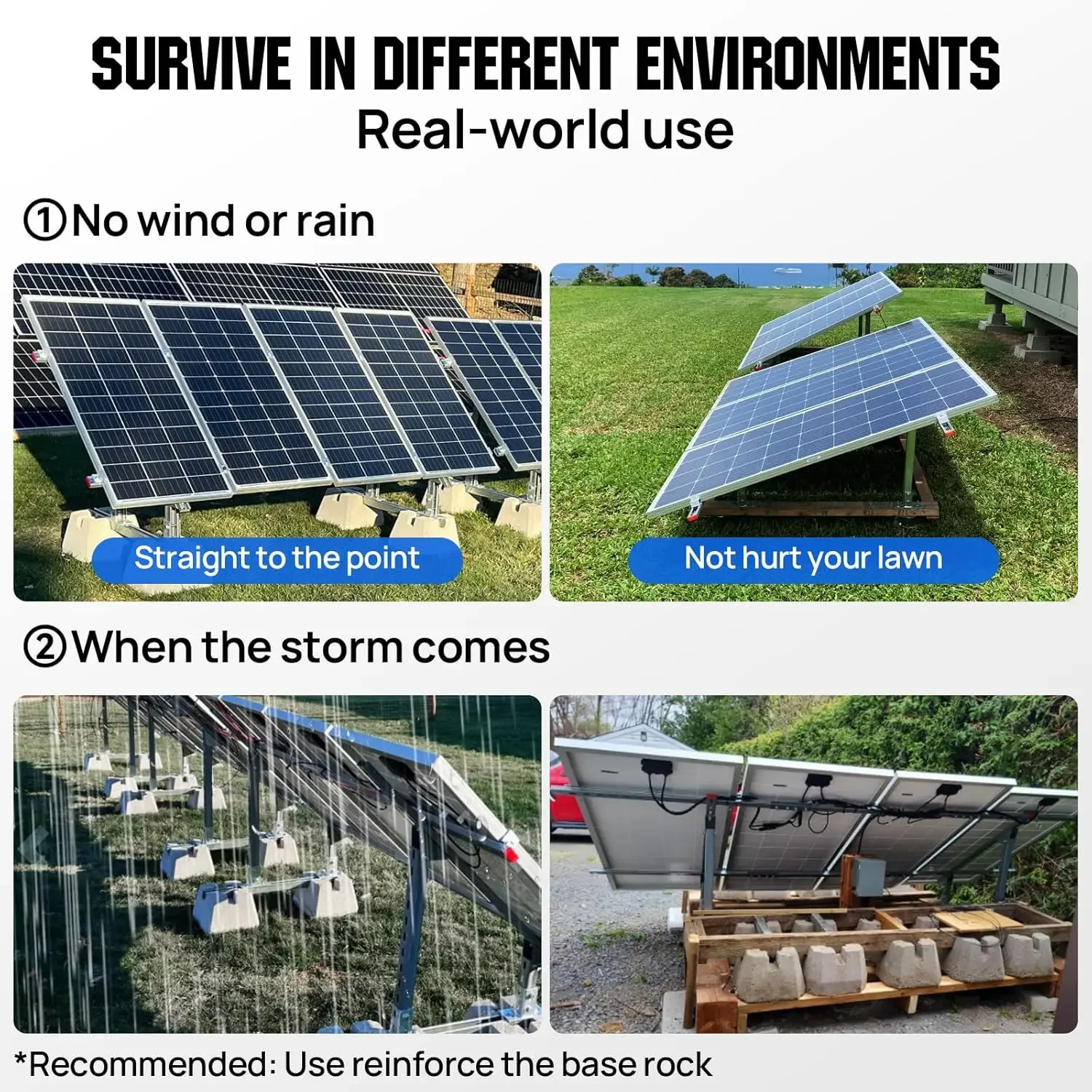 

[Limited Stock, Buy Now!]Solar Ground Mount Adjustable Solar Panel Mounting Brackets System for 5pcs 400W/6pcs 300W/8pcs 200W So