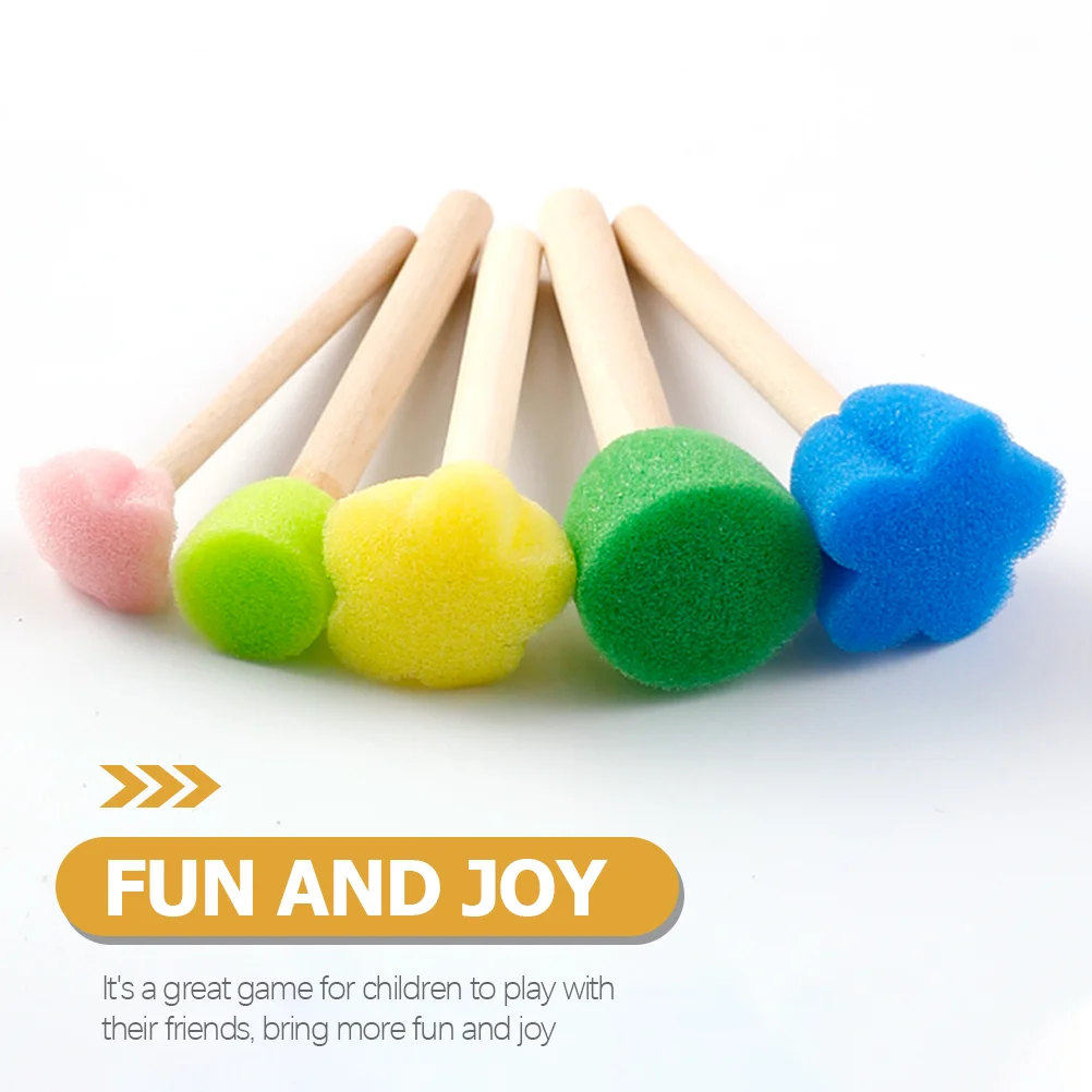 20 Pcs Sponge Stamp Foam Brush Mushroom Head Paint Kids Wood for Painting Tools