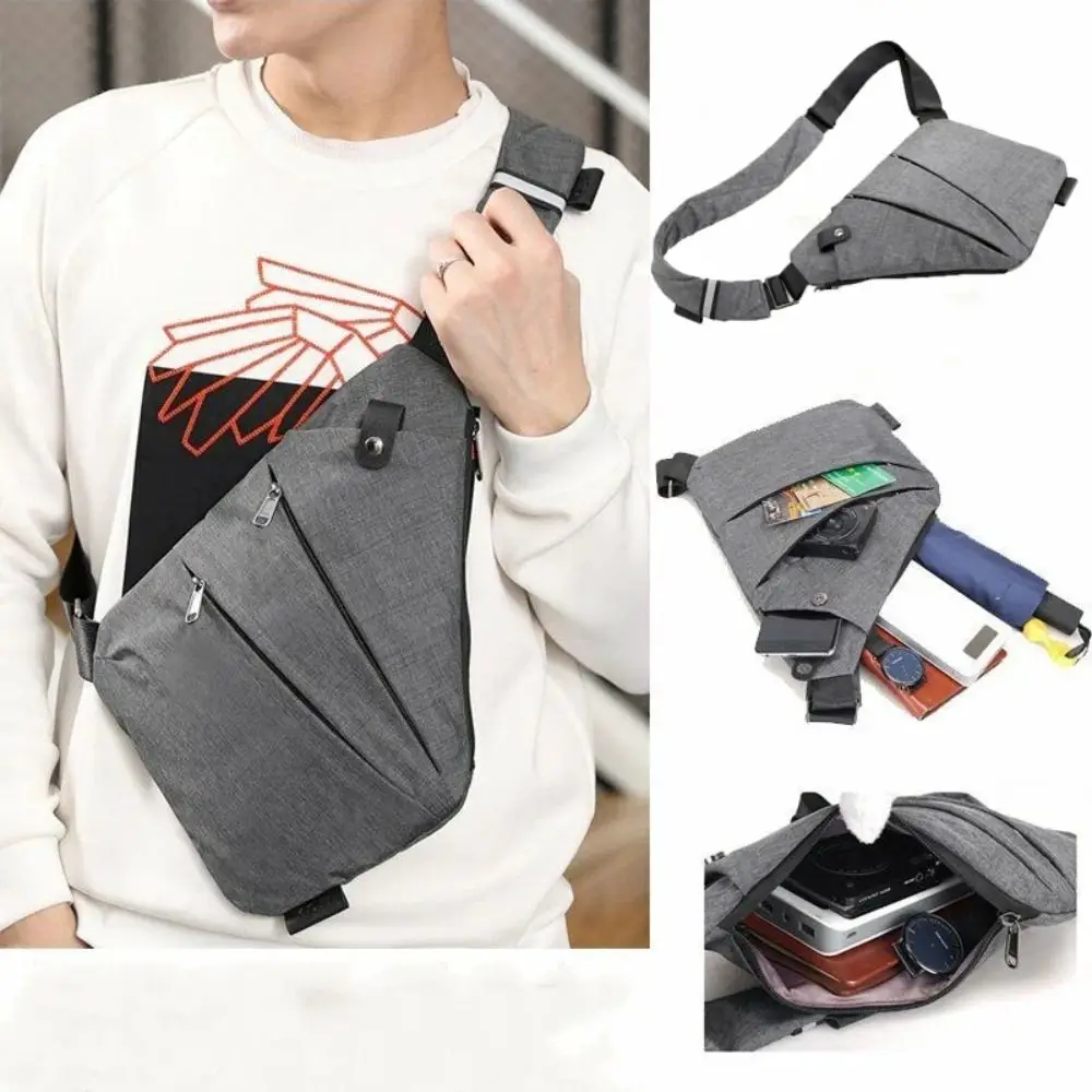 

Large Capacity Men's Chest Bag Cross-body Removable Shoulder Strap Men Crossbody Bag Casual Multi-function Sports Shoulder Bags