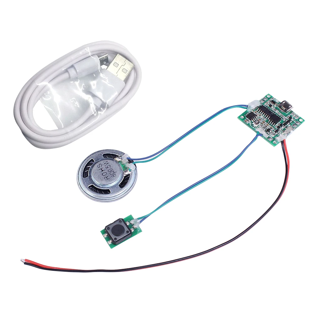 1PCS 8M 메모리, 교체 가능한 사운드 및 음악 모듈, 반복되지 않는 음성 재생 모듈, 키 작동식, 리튬 배터리 충전