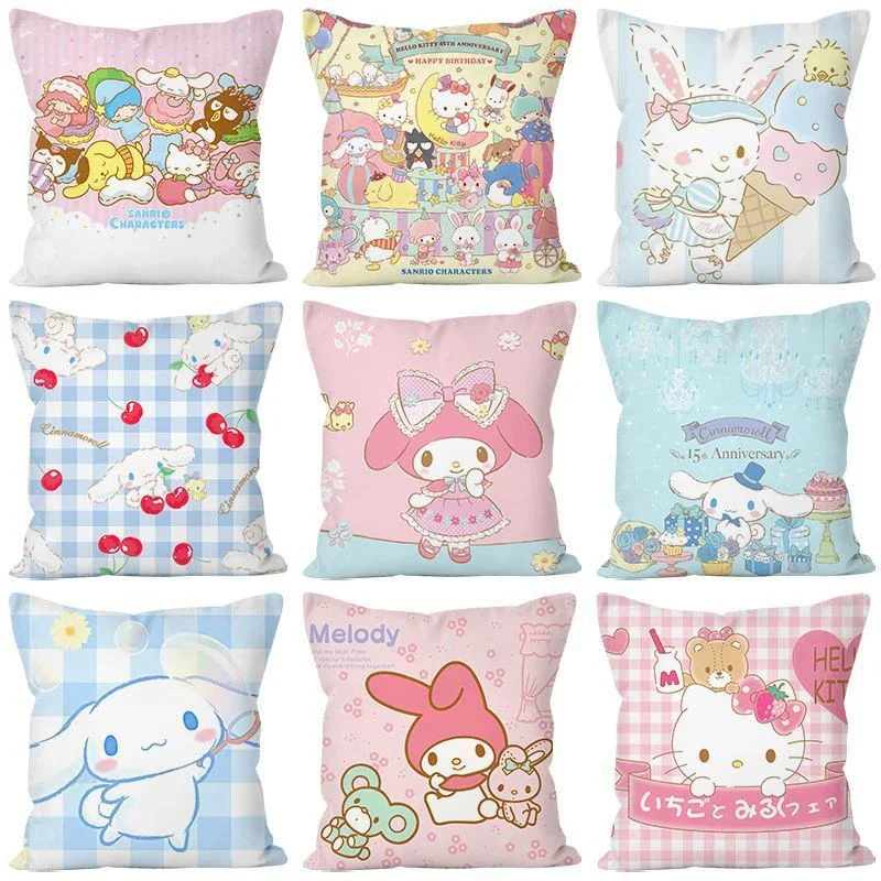 

Kawaii Sanrio Pillow Cinnamoroll Kuromi Cute Pillow Multifunctional Sleep Cushion Dormitory Headrest Decoration Toys Girls Gifts