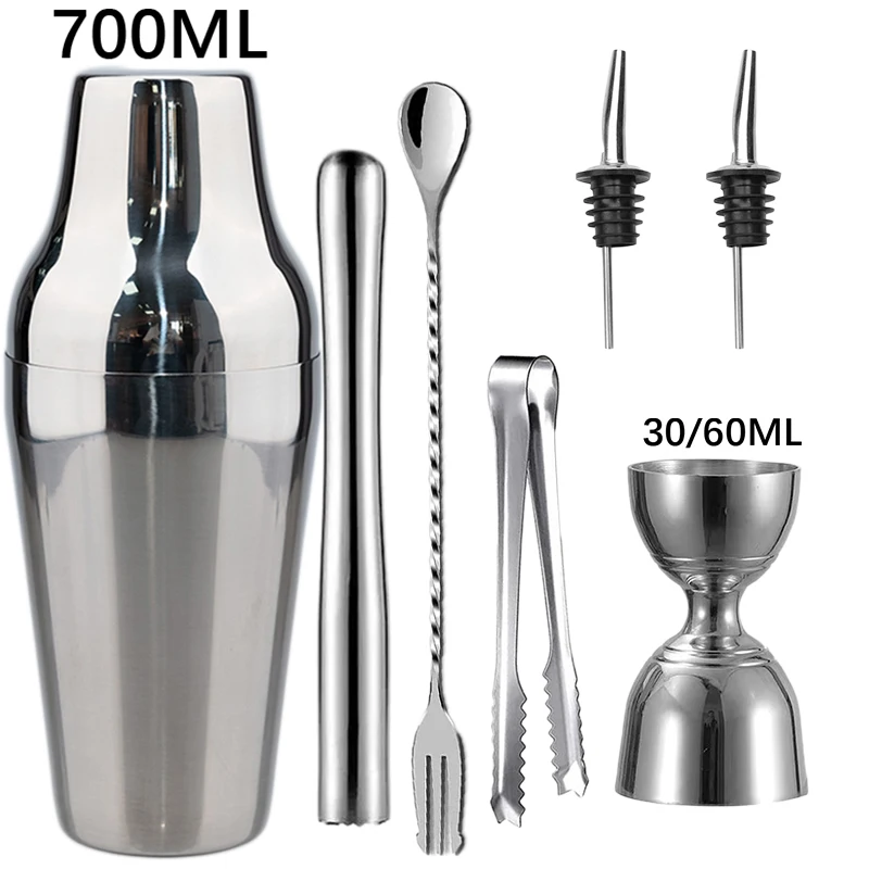 2025 New Cocktail Shaker Professional Stainless Steel Bartender Wine Cup Cocktail Mixer Martini Cocktail Shaker Bar Set