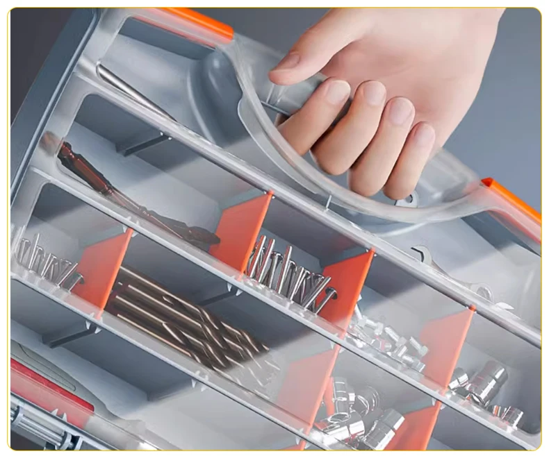 2-24 Grids Schraube Box Container Organizer Kunststoff Transparent Fach Einstellbare Lagerung Box Für Schmuck Taste Hardware-Tool – Detail 14