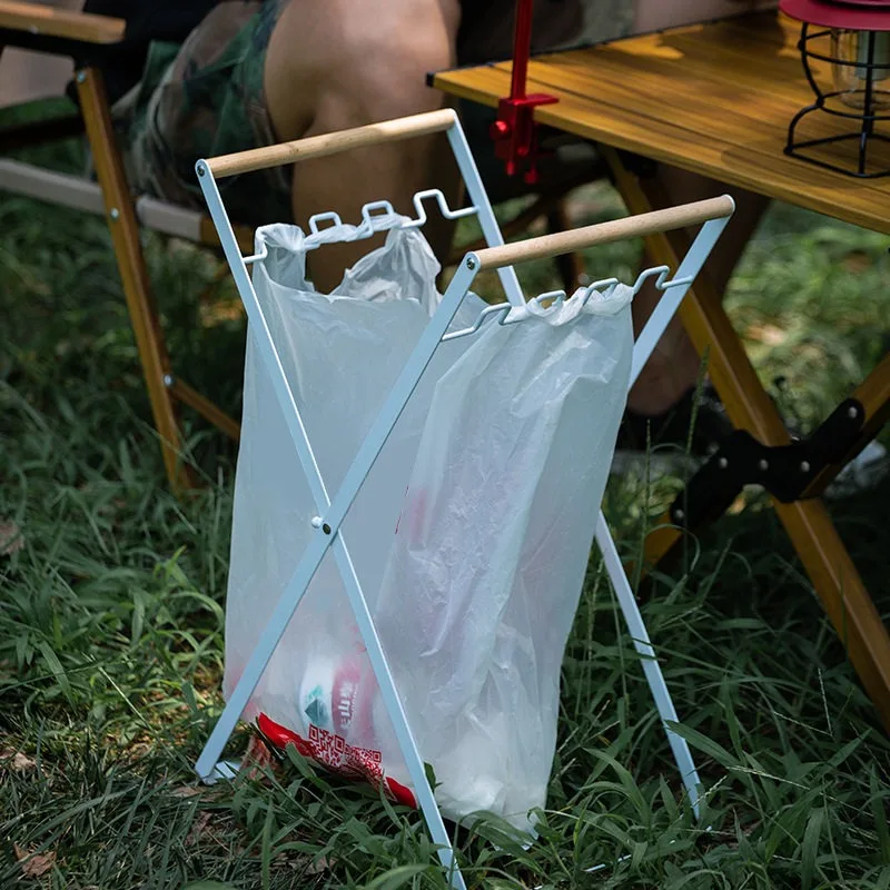 Portable Folding Trash Rack Outdoor Camping Garbage Bin Collapsible Trash Can Picnic Car Storage