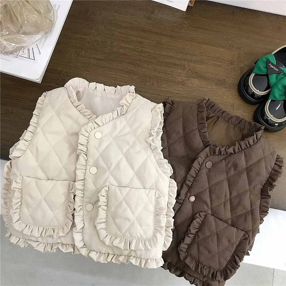 GlaKorea-Manteau en coton pour enfants, réinitialisation pour enfants, Vêtements pour filles, Solide, Tide, Simple, Mode, Hiver, 2024