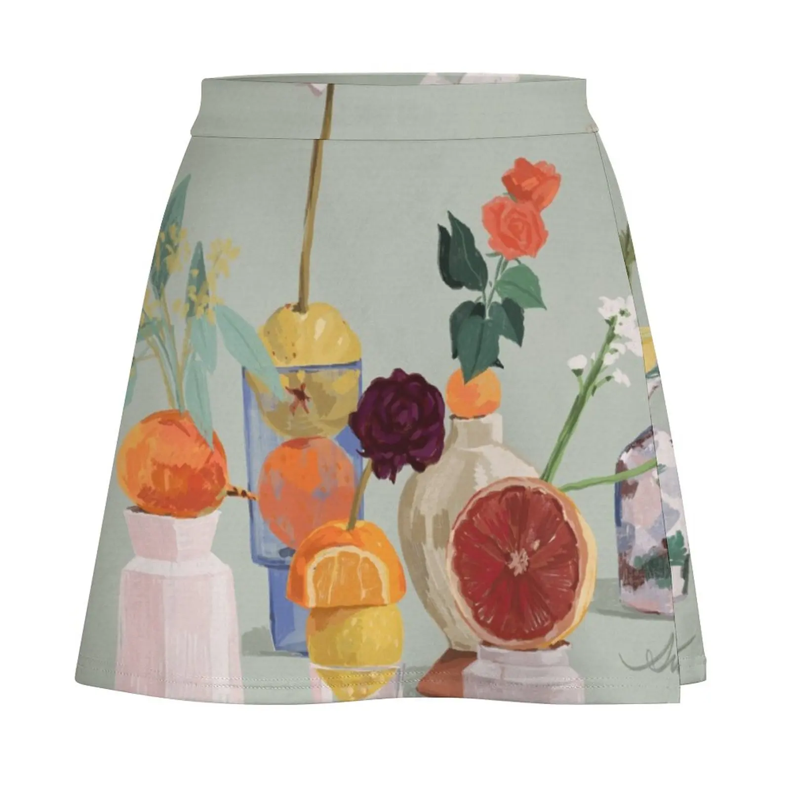 Still Life with Citrus and Flowers Mini Skirt women's clothing summer 2025 novelties Evening dresses korean style skirt