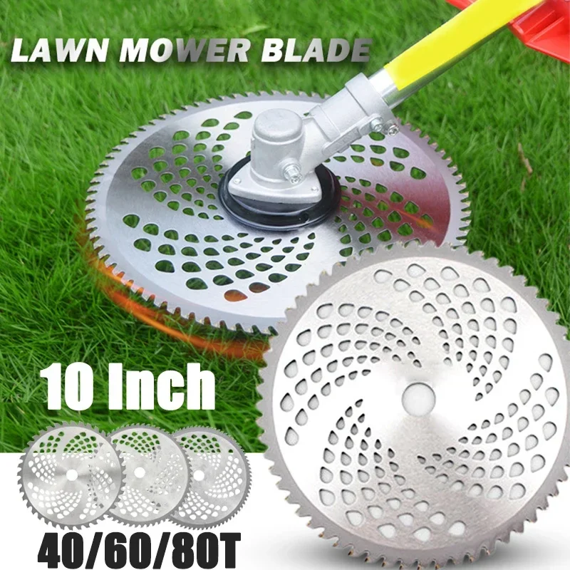 

thicken 10 Inch garden Lawn Mower Blade 40T/60T/80T Brush Cutter Blade Tree Trimmer Saw Carbide Replacement Circular Saw Blade