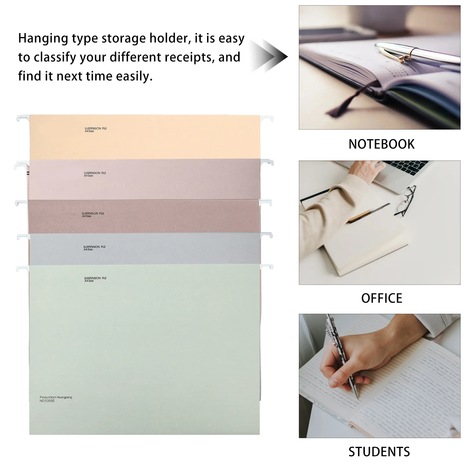 5Pcs Hanging File Folder Portable Multi Tier Organizer for Office School Home Bills Receipt Storage File Folders