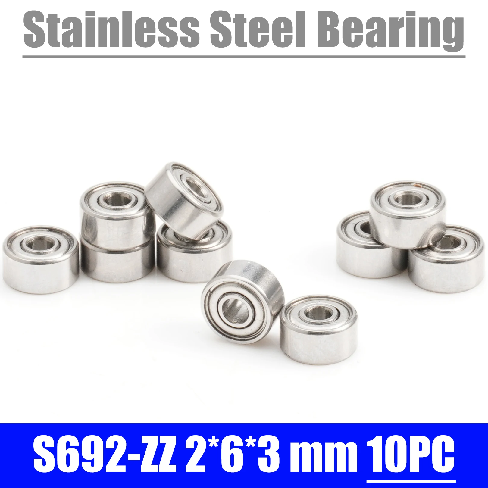 

S692ZZ Подшипник 2*6*3 мм (10 шт.) Роликовые шарикоподшипники из нержавеющей стали 440C S692Z S692 Z ZZ