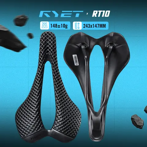 RYET Ultralight 3D Printed Carbon Bike Saddle 243x147mm For MTB