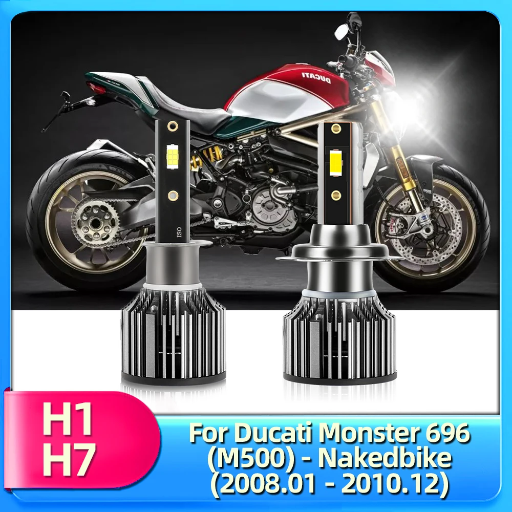 

LED H1 H7 Bulb Turbo Fan Headlight Motorcycle Front High Low Beam 12V For Ducati Monster 696 (M500) - Nakedbike 2008 2009 2010