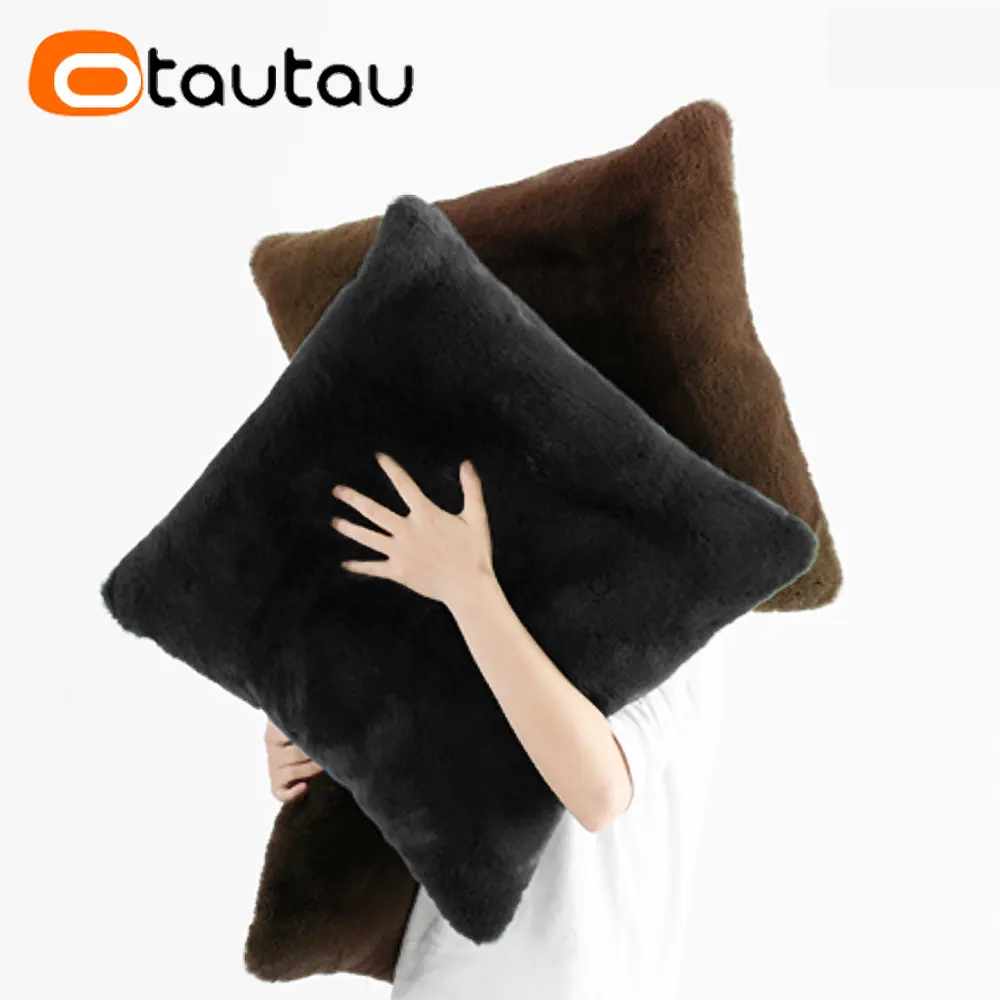 OTAUTAU Soft Fluffy Plush Bed Long Pillow Case Home Decor Car Chair Sofa Body Throw Pillowcase Cover Back Seat Backrest Cushion