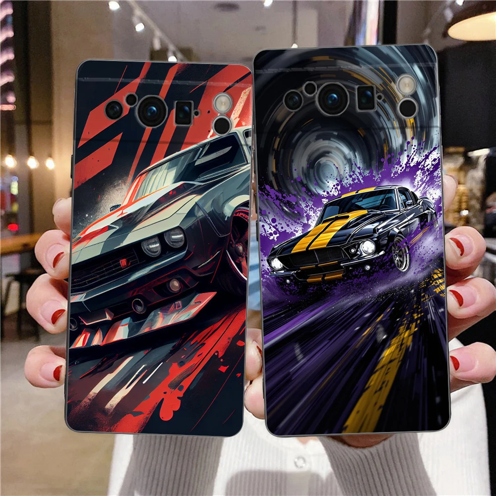 

Phone Case For Google Pixel 10 10A 9A 6 7 8 9 Pro XL 8A 7A 6A Black Cover Soft Shell Sports Car Drift