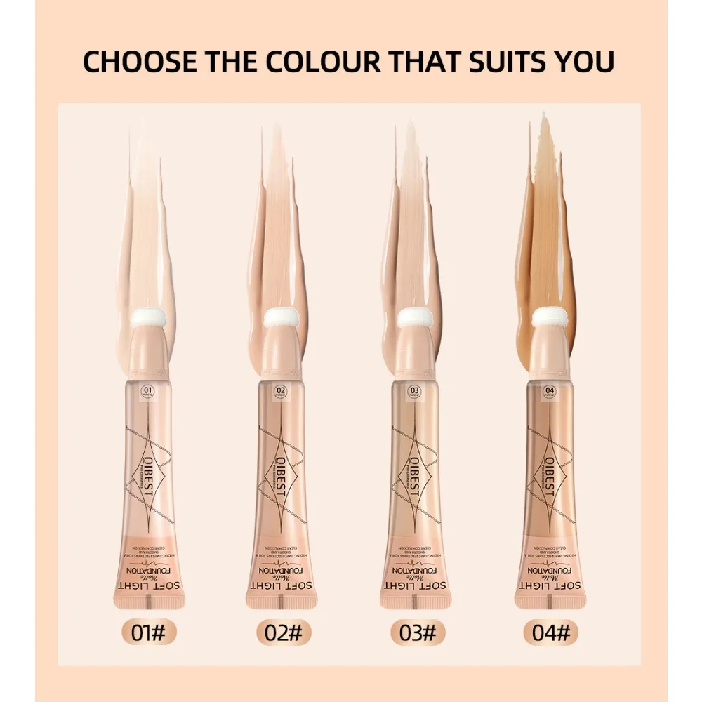 Crème de fond de teint liquide 4 couleurs, imperméable, longue durée, contrôle de l'huile, crème de Base contre l'acné, maquillage, correcteur mat hydratant