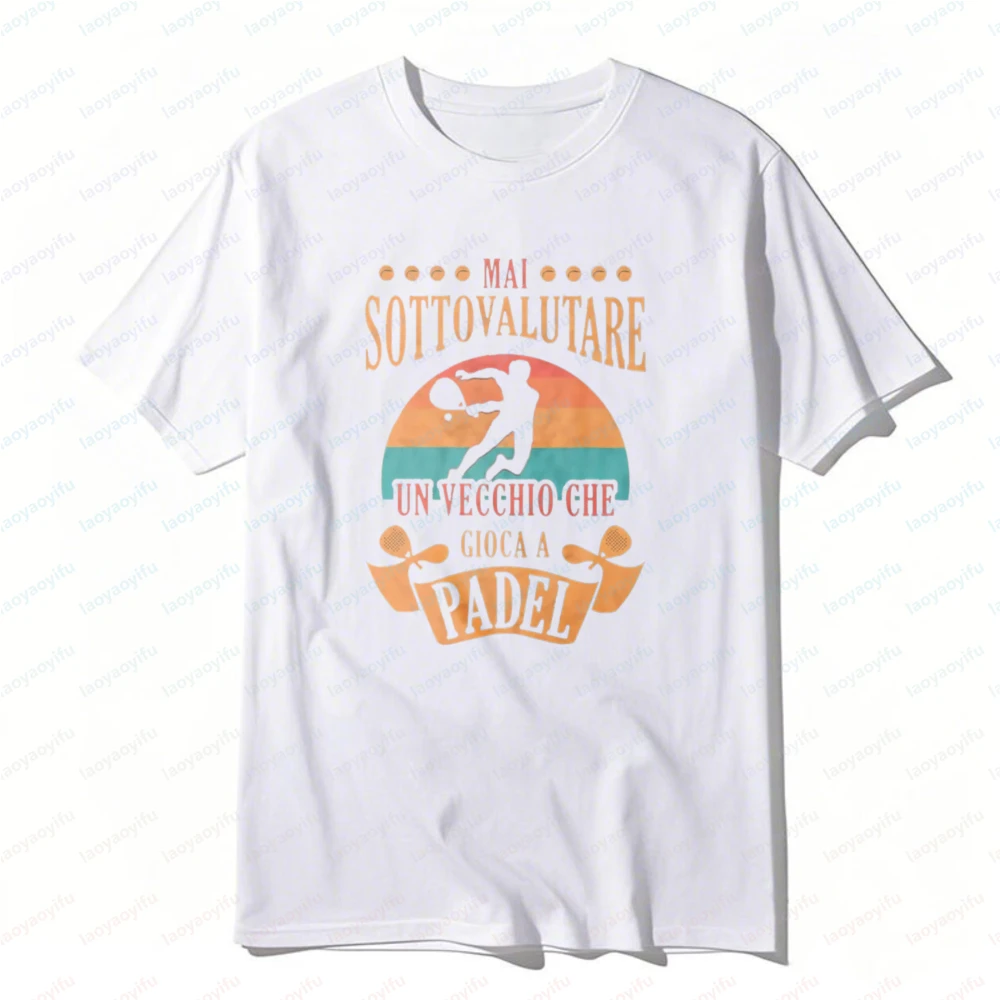 Padel Player Vintage Graphic T-Shirt Outdoors Breathable Quick Drying Cotton Summer Sporty Trendy Statement Tops Men's Clothing