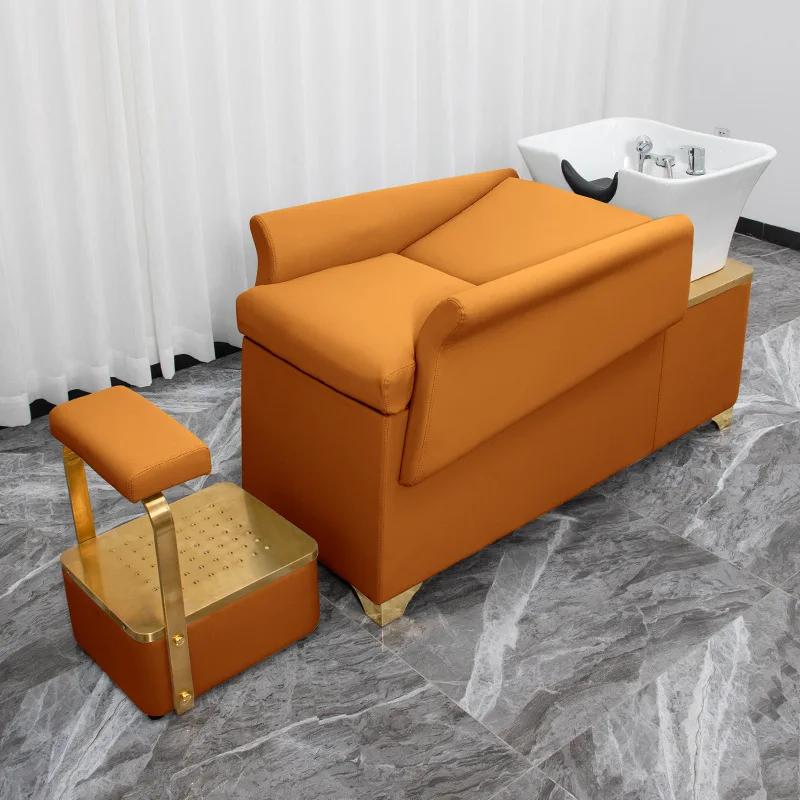

Barber Shop Simplicity Shampoo Chair Shower Modern Sink Lounge Shampoo Chair Stylist PU Leather Furniture Champú MHXFY