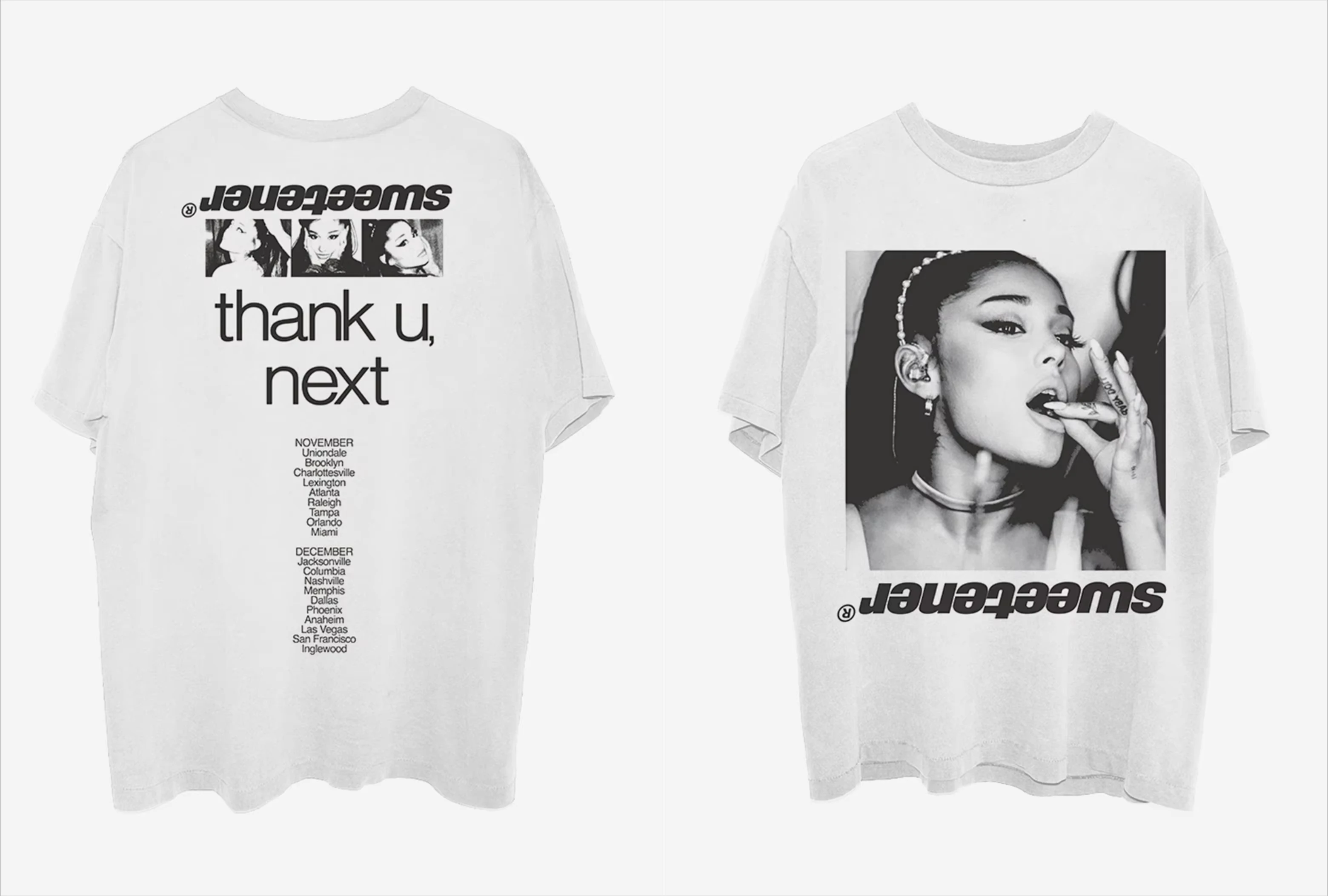 NOVEDAD DE VERANO 2025, camiseta de doble cara Ariana Grande Sweetener World Tour, Camiseta estampada de algodón de marca de lujo para hombres y mujeres