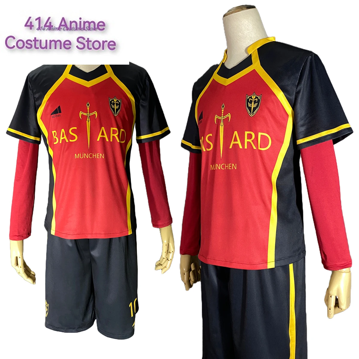 Blue Lock Anime Kaiser Ness Isagi  Kurona Hiori Cosplay Costume Wig Jersey Bastard Munchen Embroidery Football Uniform