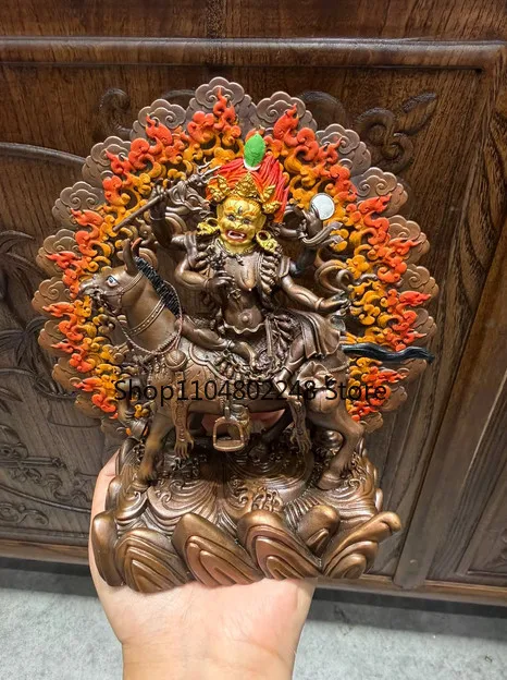 18CM Tibet 4 Arms Palden Lhamo Protector Buddha Copper Statue