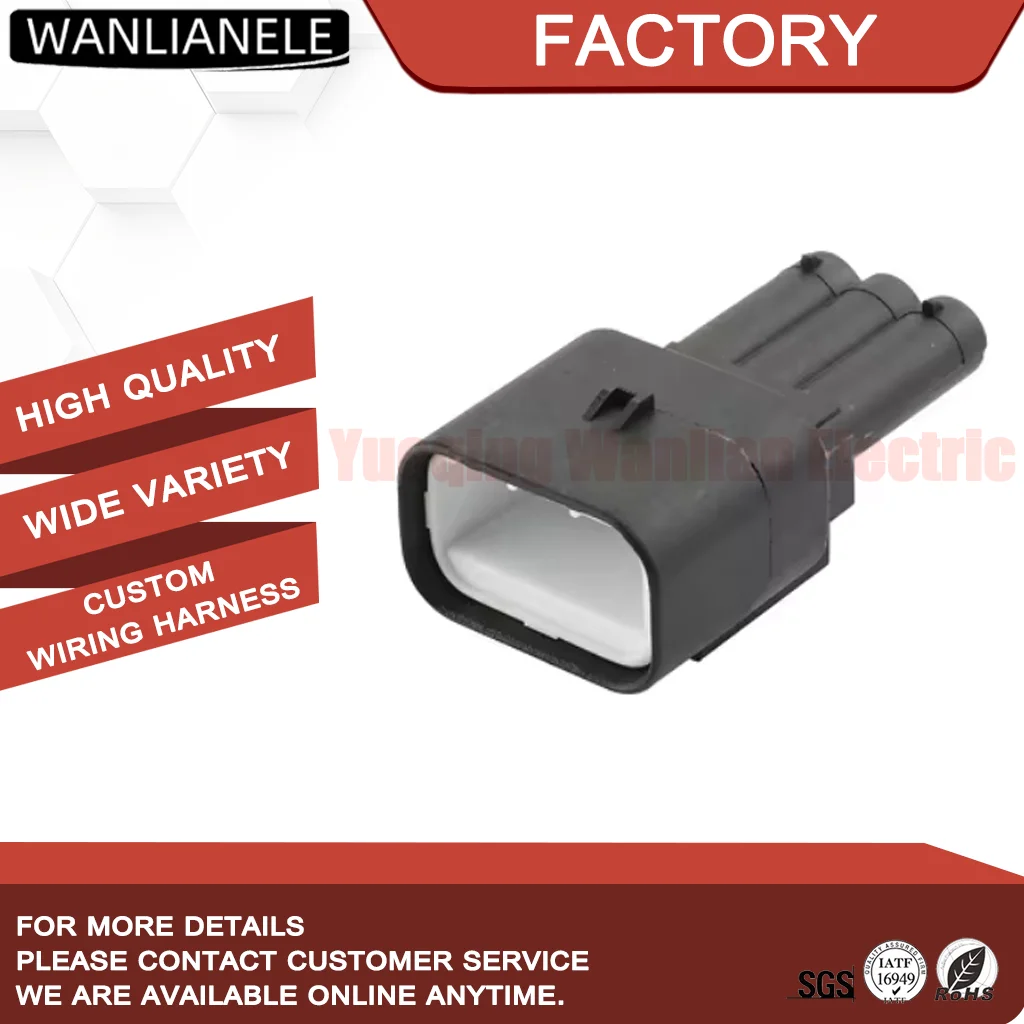 50 Sets 936292-2 3 Pin Male Waterproof Connector Multilock 090 SLD 2.3mm 5.6mm Pitch Sealable Black for Wire to Wire