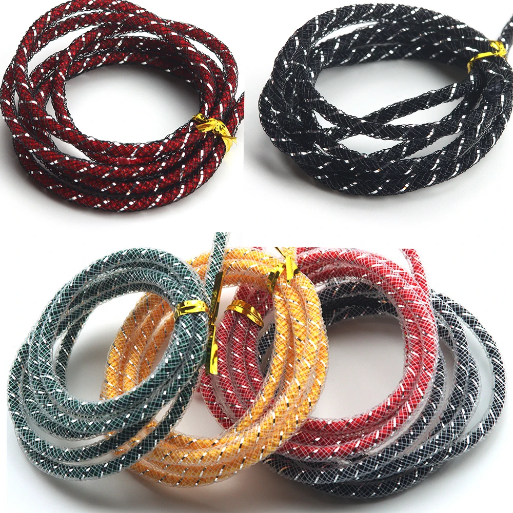 1/2M 4MM Mesh Rope Built-in Pineapple Rope DIY Hand-Woven Jewelry Necklace Bracelet Earrings Braided Rope Decorative Charm Fo