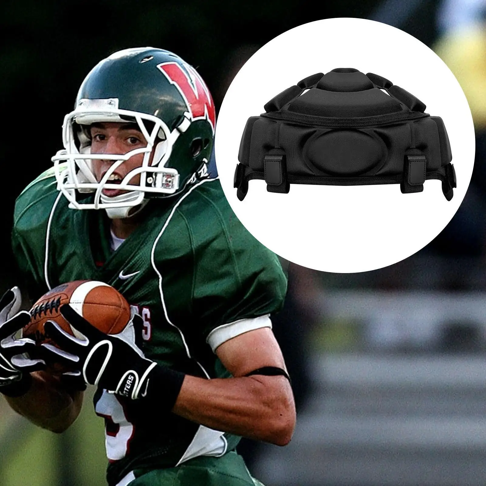 

Rugby Helmet Anti Slip EVA Breathable Multifunctional Soccer Padded Headgear