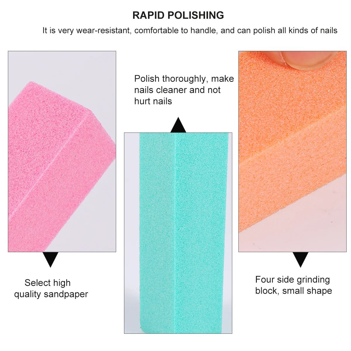 

16 Pcs Nail Buffer Polishing Sponge Professional Manicure File Durable Safe Use Nail Salon Home Surface Sanding