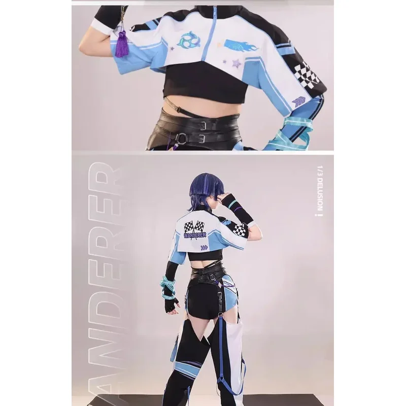 【Wetrose】 Wanderer Racer Doujin 코스프레 의상 게임 Genshin Impact SR 캐주얼웨어 의상 스카라마우체 할로윈