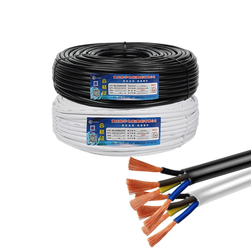 

4 Core 1.5mm Copper Conductors Royal Cord RVV Flexible Cable Power Cable PVC Insulation Stranded Type Electrical Wire