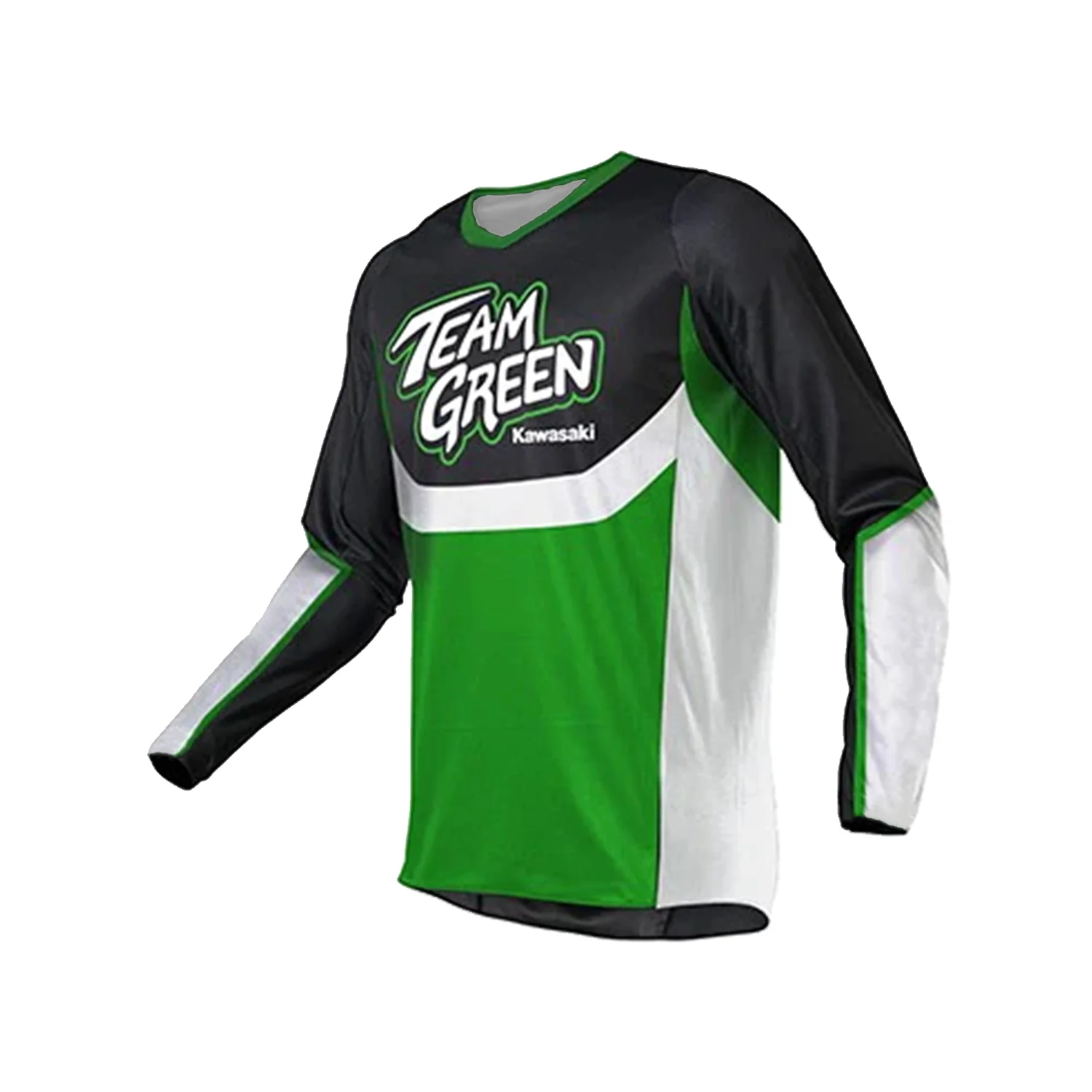 

Kawasaki Team Green Jersey New Outdoor Cycling Summer Classic Tee Adults Loose Exercise Off-road Motorcycle Jersey