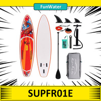 FunWater SUPFR01E Stand Up Paddle Board 350*84*15cm, Air Valve,Reinforced Bungee, High-density PVC,EVA Non-slip,Portable Handles
