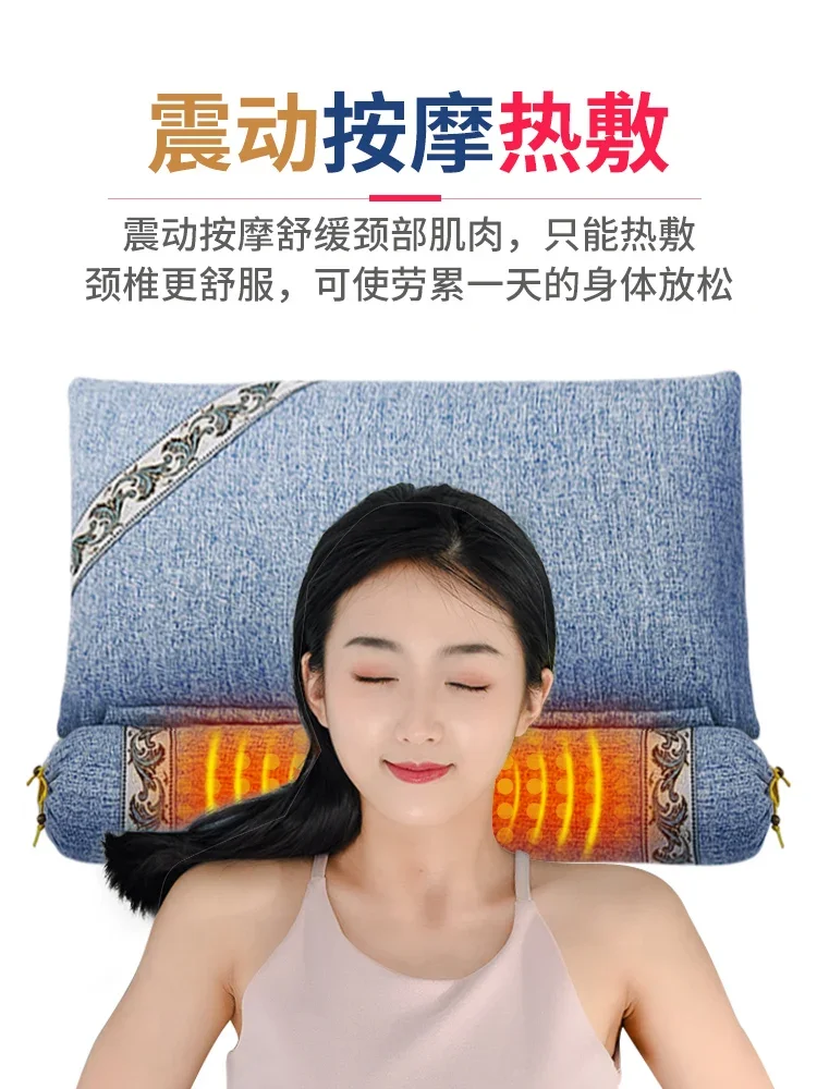 

Cervical Vertebra Neck Pillow Repair Cervical Vertebra Help Sleep Special Wormwood Buckwheat Cassia Seed Cylindrical Neck Pillow