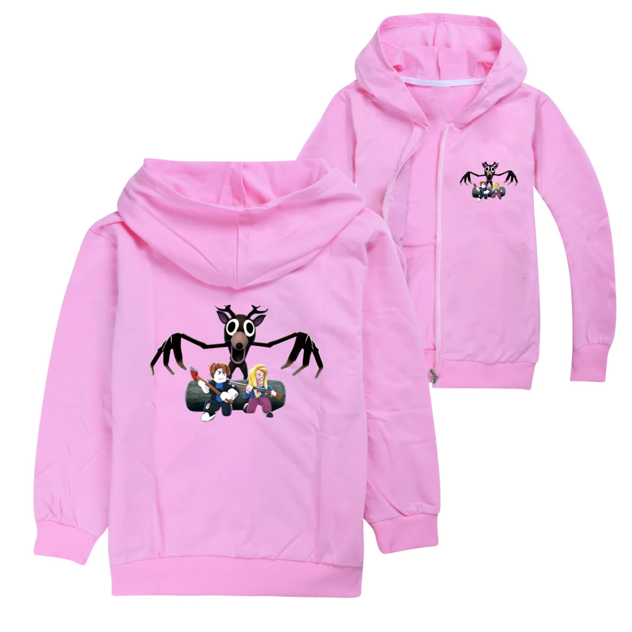 99 Nights In The Forest Clothes Kids Jacket with Zipper Baby Girls Hooded Sweatshirts Boys Cartoon Print Long Sleeve Coats
