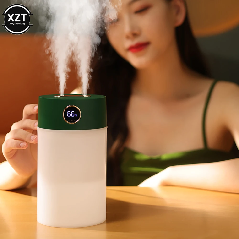 1200ml USB Large Capacity Humidifier Single/Double Hole Mist Digital Display With Ambient Light Desktop Humidifier