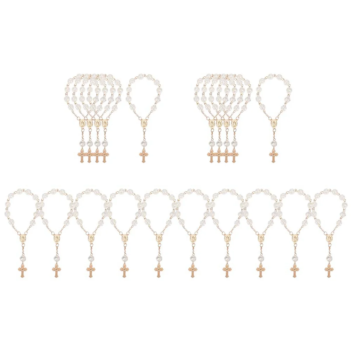 20Pcs Baptism Favors with Mini Rosaries Acrylic Beads Bracelet Communion Finger Rosarie Bracelet image 2
